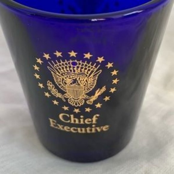 Vintage Other - Vintage Chief Executive Shot Glass Cobalt Blue